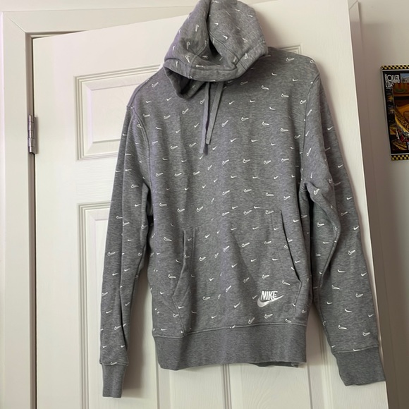 Nike Grey Swoosh Hoodie - Picture 1 of 2